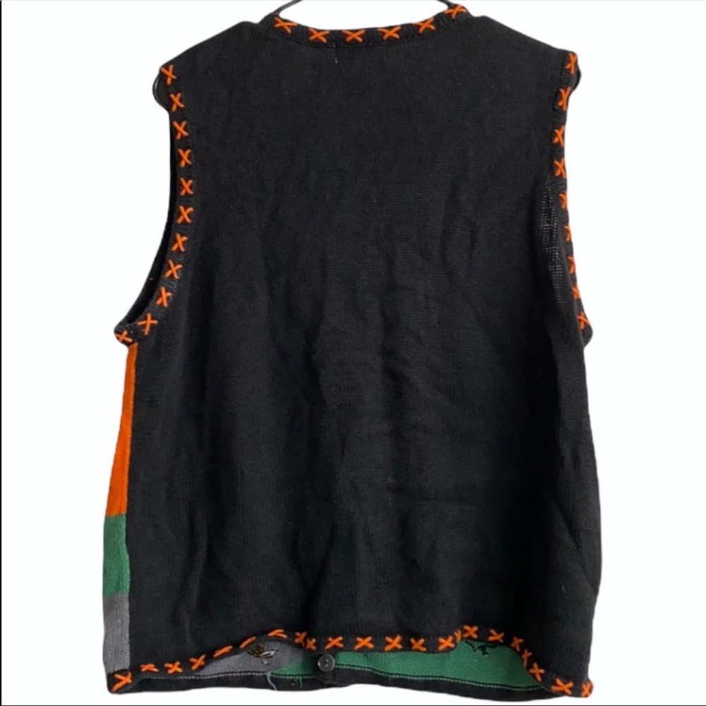 Basic Editions Halloween Pumpkin Ghost Vest Sz XL - Picture 2 of 2